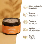 Rhassoul poudre Najel avec ses 5 bénéfices : sébum, impuretés, pores, irritations, naturel