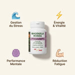 Rhodiola Rosea Vital Osmose gélules avec bénéfices : gestion stress, énergie, performance mentale