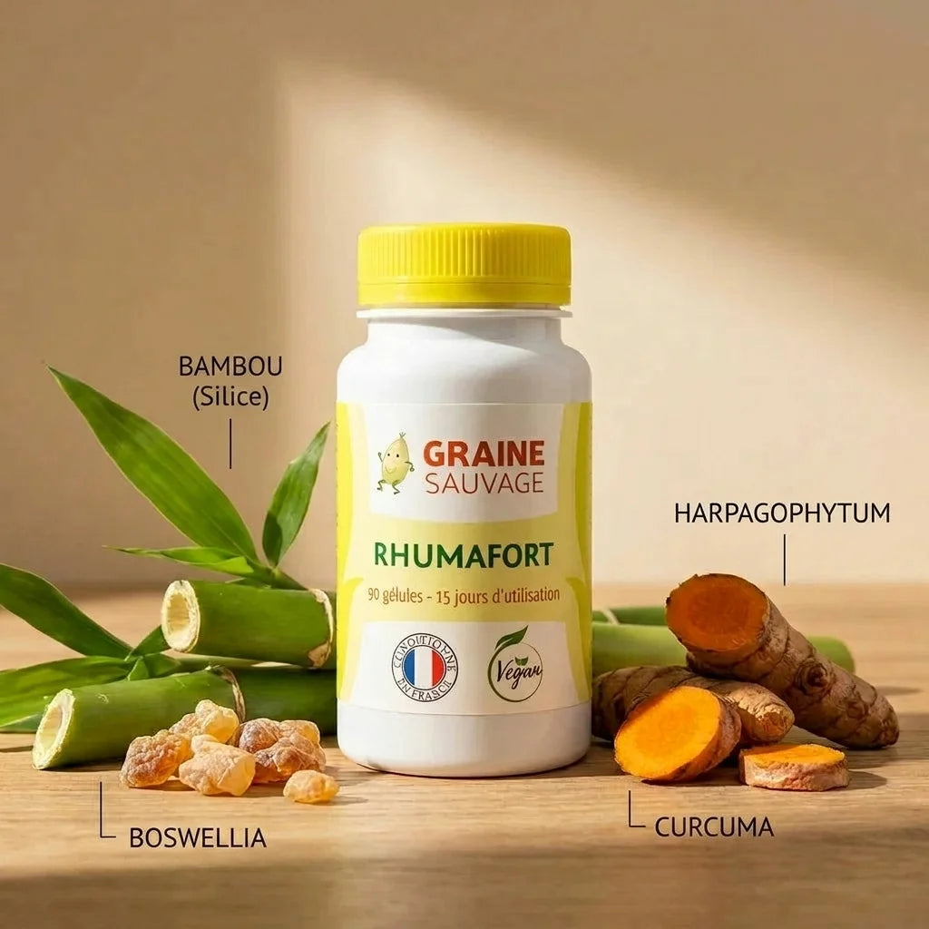 Rhumafort complexe articulaire 4 plantes avec curcuma, bambou, harpagophytum et boswellia - Graine Sauvage
