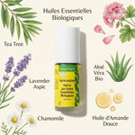Roll'On après piqûres Bio avec ingrédients botaniques : Tea Tree, Lavande, Camomille, Aloe Vera