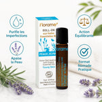Roll-on Peaux Jeunes Florame bio avec bénéfices : purifie, apaise, équilibre, format nomade