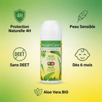Roller MoustiCare anti-moustiques naturel, sans DEET, protection 4h, dès 6 mois, aloe vera bio