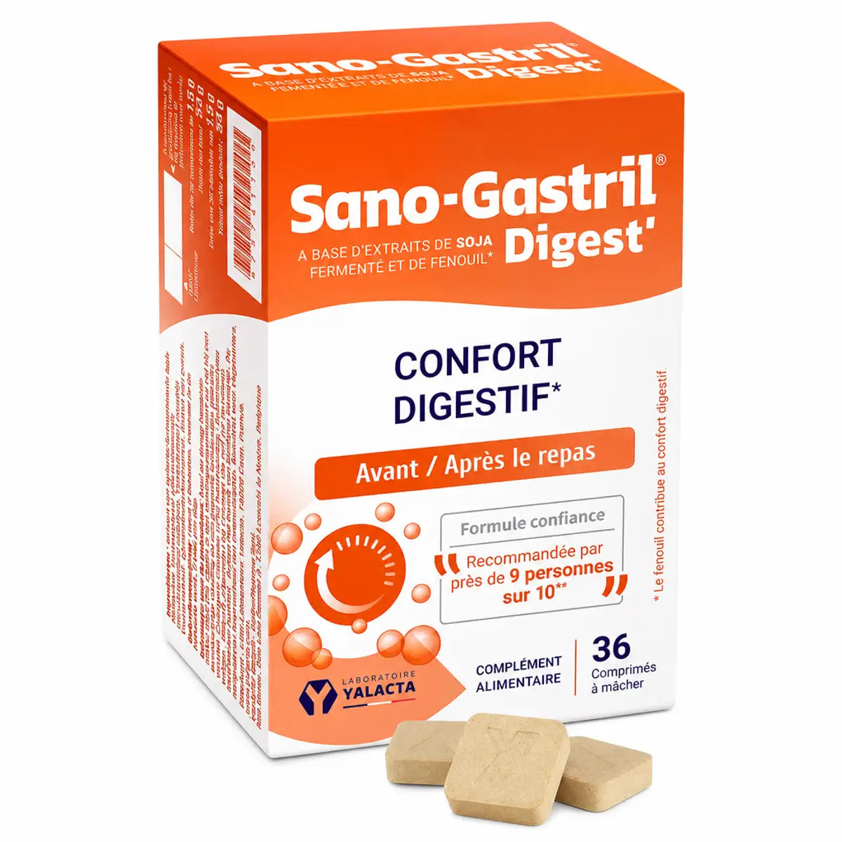 SANO-GASTRIL® DIGEST' en comprimés - Boîte de complément digestif Yalacta 36 comprimés