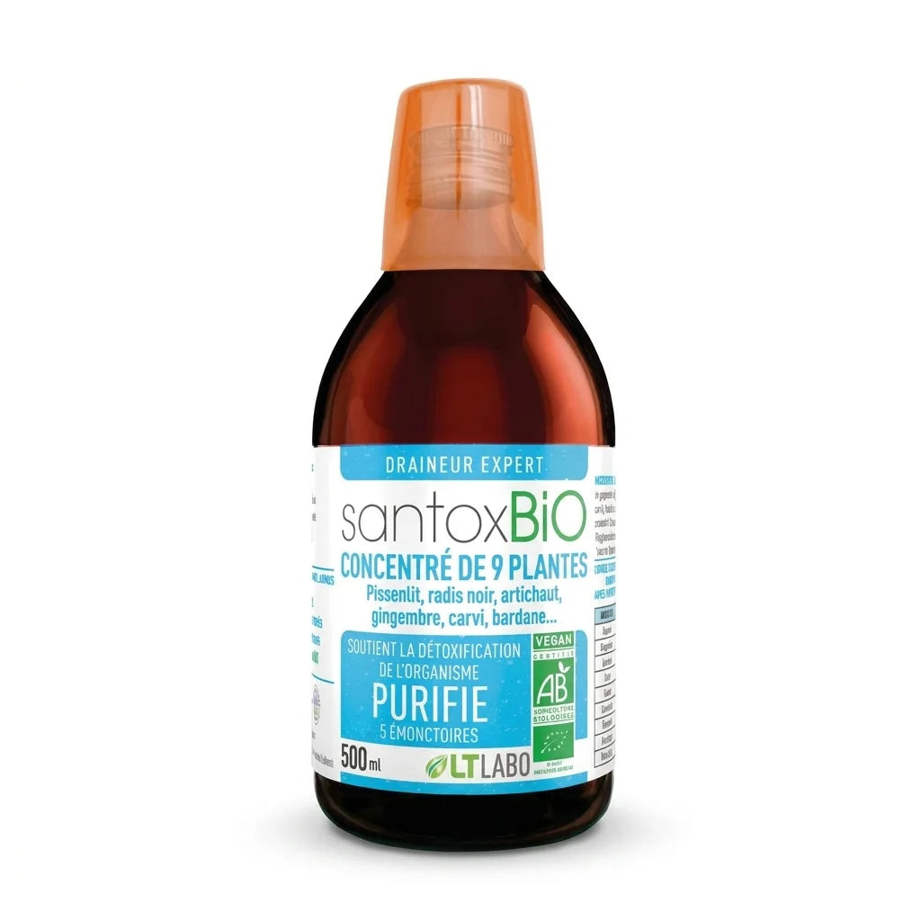 Santox Buvable Bio 500ml - Draineur expert LT Labo flacon verre ambré certifié bio