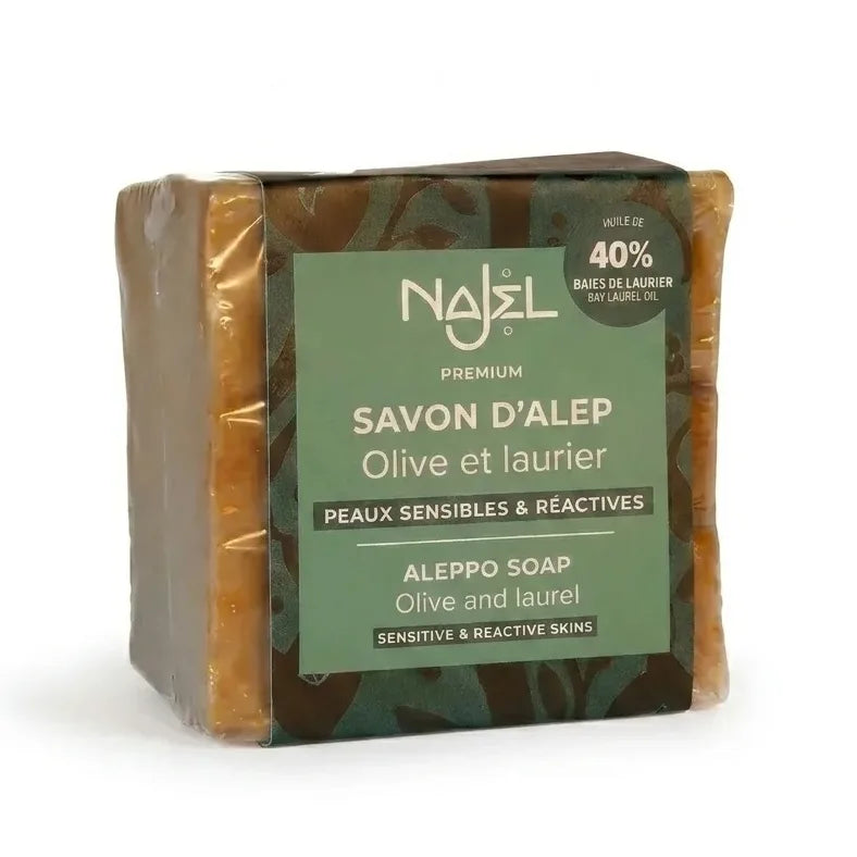 Savon d'Alep Najel 40% HBL huile olive laurier emballage marron
