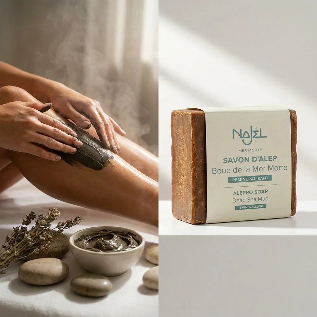 Savon Alep Najel boue Mer Morte - soin spa naturel minéral luxe