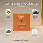 Savon Najel Alep huile de nigelle - composition naturelle avec olive, laurier et eau pure