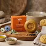 Savon d'Alep Najel à l'huile de nigelle avec fleurs et graines noires