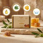 Savon d'Alep Najel au miel avec ingrédients naturels : huile d'olive, laurier et miel
