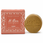 Savon d'Alep Ambre Al Bara 50g avec boîte ornée rouge, savon naturel parfumé
