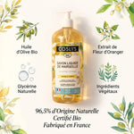 Savon Liquide Marseille Fleur d'Oranger Coslys bio avec ingrédients naturels certificat