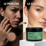 Savon noir Najel à l'huile d'argan - avant après peau sèche vs peau radieuse