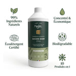 Savon noir liquide Najel certifié bio avec 99% ingrédients naturels et 10 usages