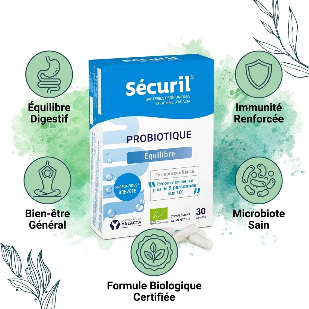 SECURIL® BIO gélules probiotiques - Équilibre digestif, immunité et microbiote sain