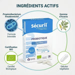 SECURIL® BIO gélules probiotiques Yalacta avec ingrédients actifs et certification biologique