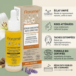 Sérum bio Florame avec bénéfices : éclat, rides atténuées, taches estompées, formule certifiée