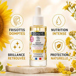 Sérum nourrissant bio Coslys 30ml avec bénéfices : frisottis domptés, nutrition intense, brillance, protection naturelle