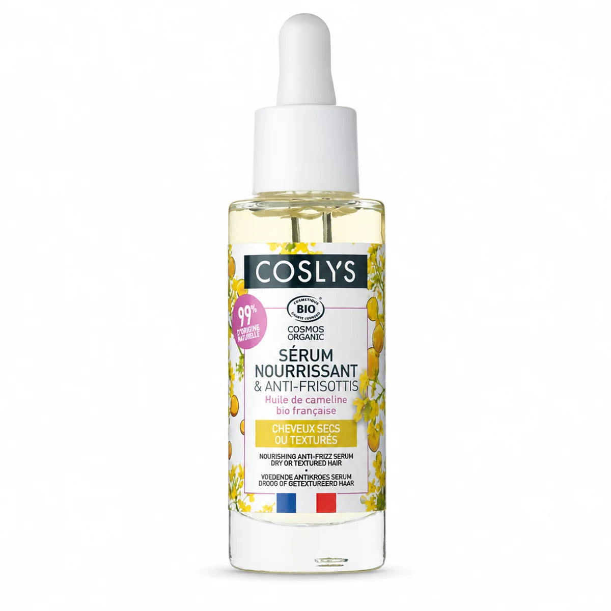 Sérum nourrissant bio Coslys 30ml avec pipette, flacon certifié écologique