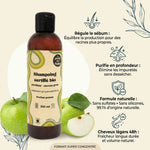 Shampoing bio Le Gang des Bulles cheveux gras avec bénéfices : régule sébum, purifie, sans sulfate, légèreté 48h