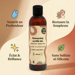 Shampoing bio Le Gang des Bulles cheveux secs avec 4 bénéfices : nutrition, souplesse, brillance, sans sulfate