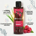 Shampoing Brillance bio Centifolia avec kératine végétale, extrait framboise et aloe vera