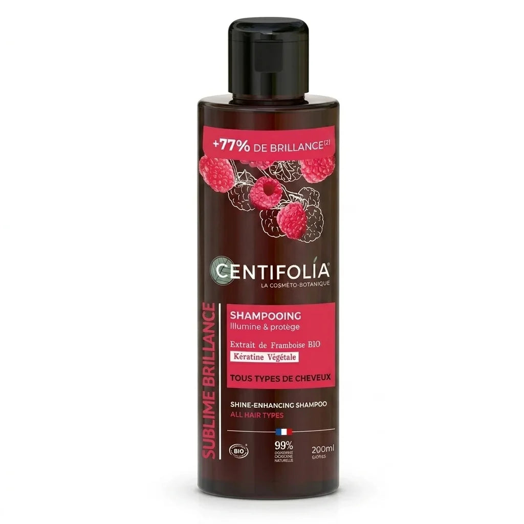 Shampoing Brillance bio Centifolia 200ml flacon verre ambré certifié naturel