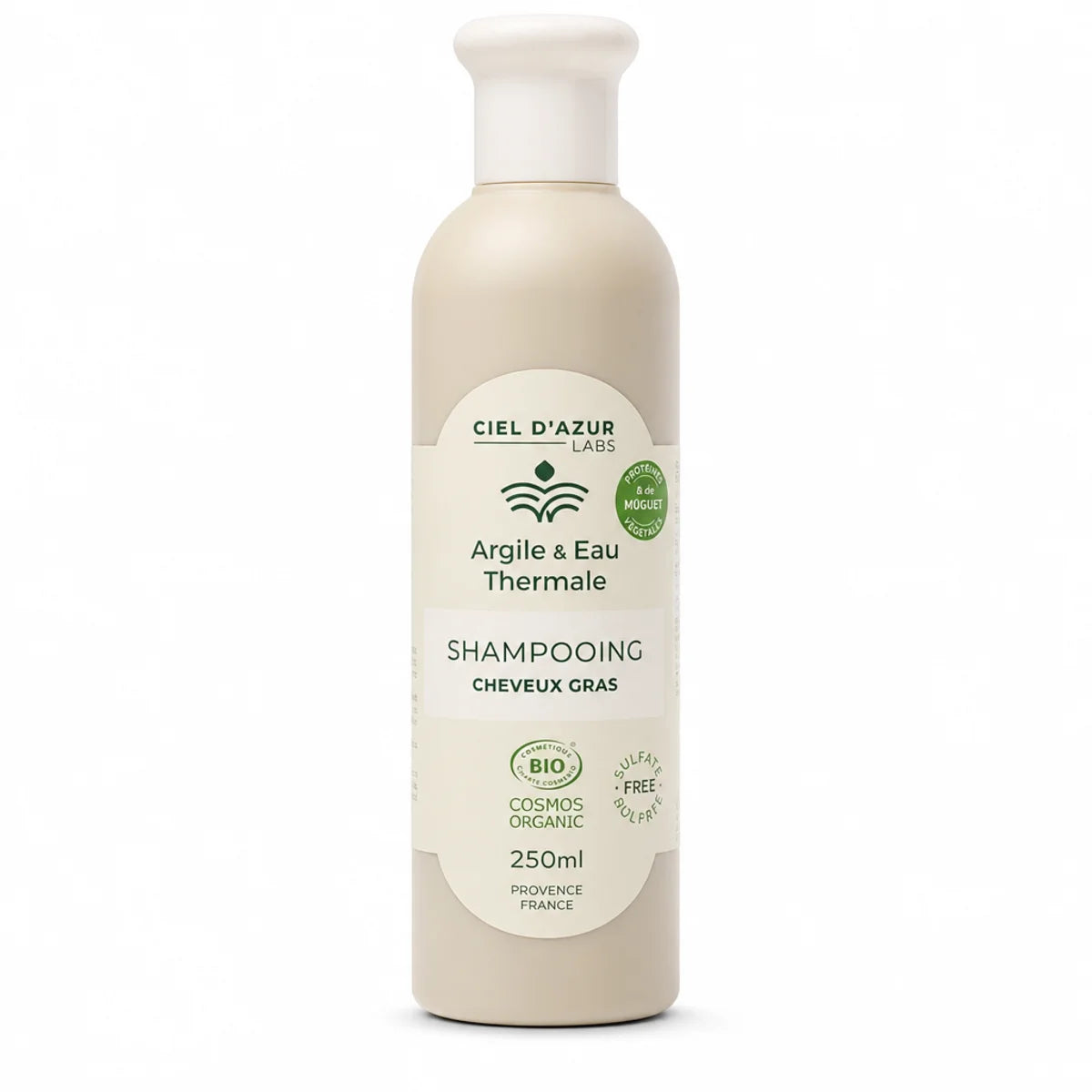 Shampoing bio cheveux gras 250ml Argile et Eau Thermale Ciel d'Azur Labs