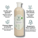 Shampoing bio Argile & Eau Thermale 500ml pour cheveux normaux, flacon blanc pompe