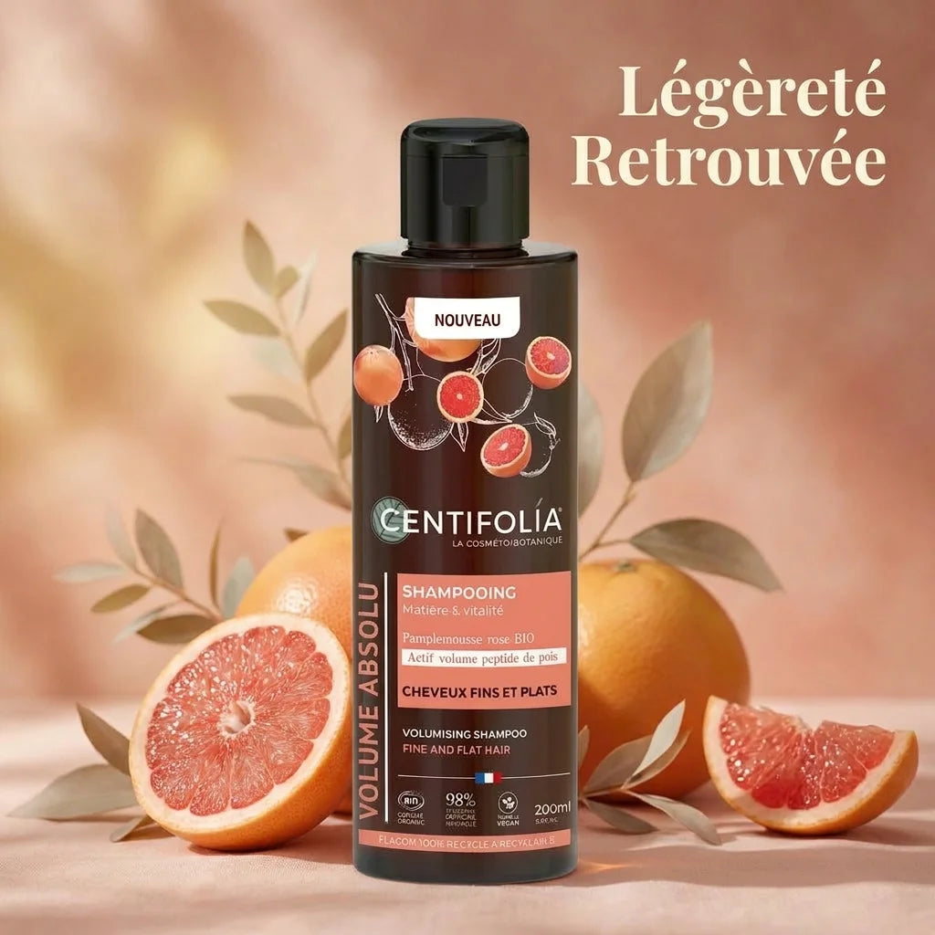 Shampoing Volume Absolut Centifolia bio avec pamplemousse, légèreté retrouvée