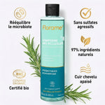 Florame shampooing anti-pelliculaire bio certifié avec bénéfices : rééquilibre microbiote, sans sulfates, cuir chevelu apaisé