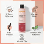 Florame Shampooing Brillance bio - Flacon avec bénéfices: brillance, cheveux lisses, sans frisottis, formule naturelle