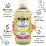 Shampooing Nourrissant Coslys bio avec bénéfices : nourrit, sans silicone, brillant et cuir chevelu apaisé