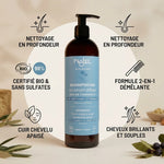 Shampooing Savon d'Alep Najel certifié bio avec bénéfices : nettoyage profond, cheveux brillants, cuir chevelu apaisé