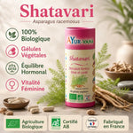 Shatavari bio Ayurvana en gélules avec racine Asparagus racemosus pour équilibre hormonal