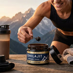 Shilajit résine LT Labo 70% acide fulvique utilisé post-workout pour récupération naturelle
