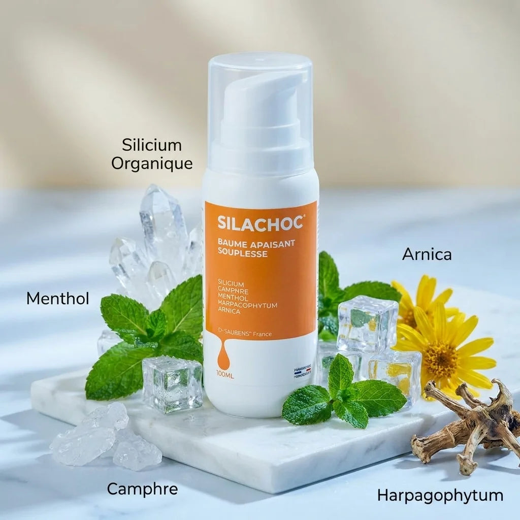 Silachoc Gel Contre-Coup baume apaisant avec ingrédients naturels silicium arnica menthol