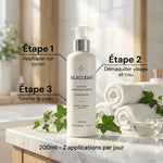 SILACLEAN lotion démaquillante tonifiante 200ml avec guide d'application en 3 étapes