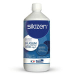 Bouteille Silazen® Silicium Organique liquide 1L avec étiquette bleue sur fond blanc
