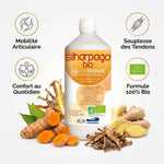 Silharpago Bio flacon avec bénéfices : mobilité articulaire, souplesse tendons, confort quotidien, formule 100% bio
