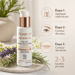 Soin Lift Contour Yeux & Lèvres bio Florame avec étapes application visage