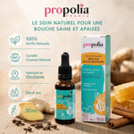 Soin bucco-dentaire Propolis Propolia avec ingrédients naturels et certifications, flacon 30mL