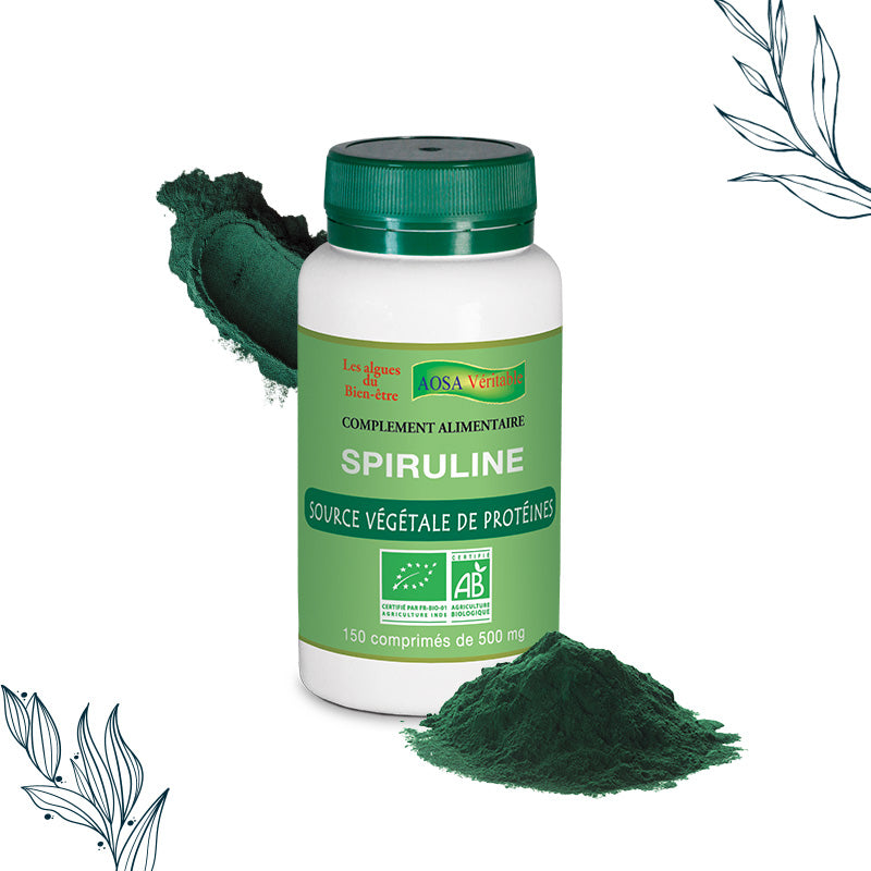Spiruline de 150 comprimés de la marque Aosa Véritable