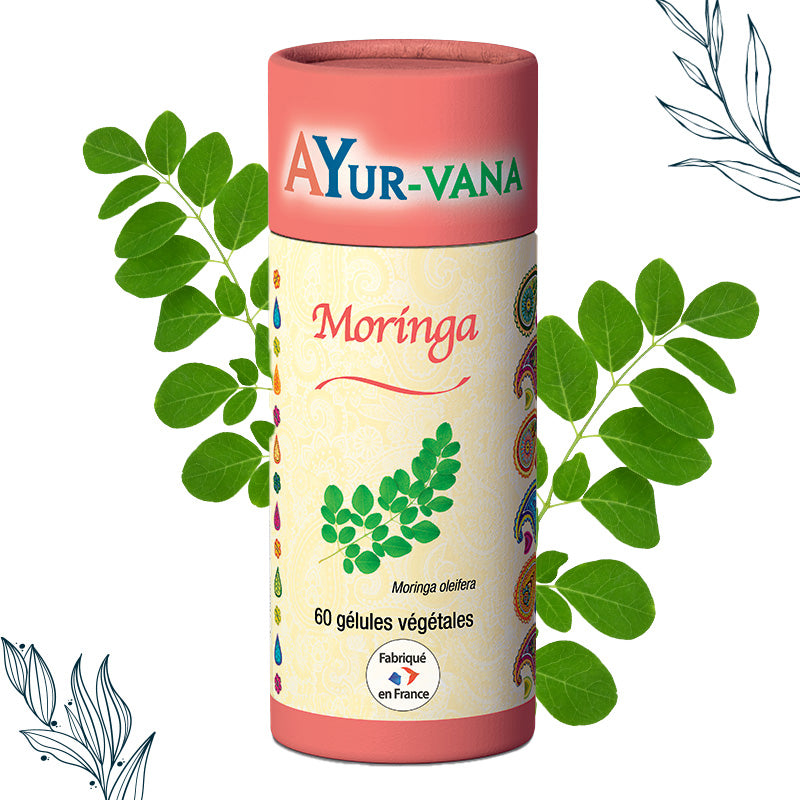 Moringa en pilulier de 60 gélules végétales de AYur-vana