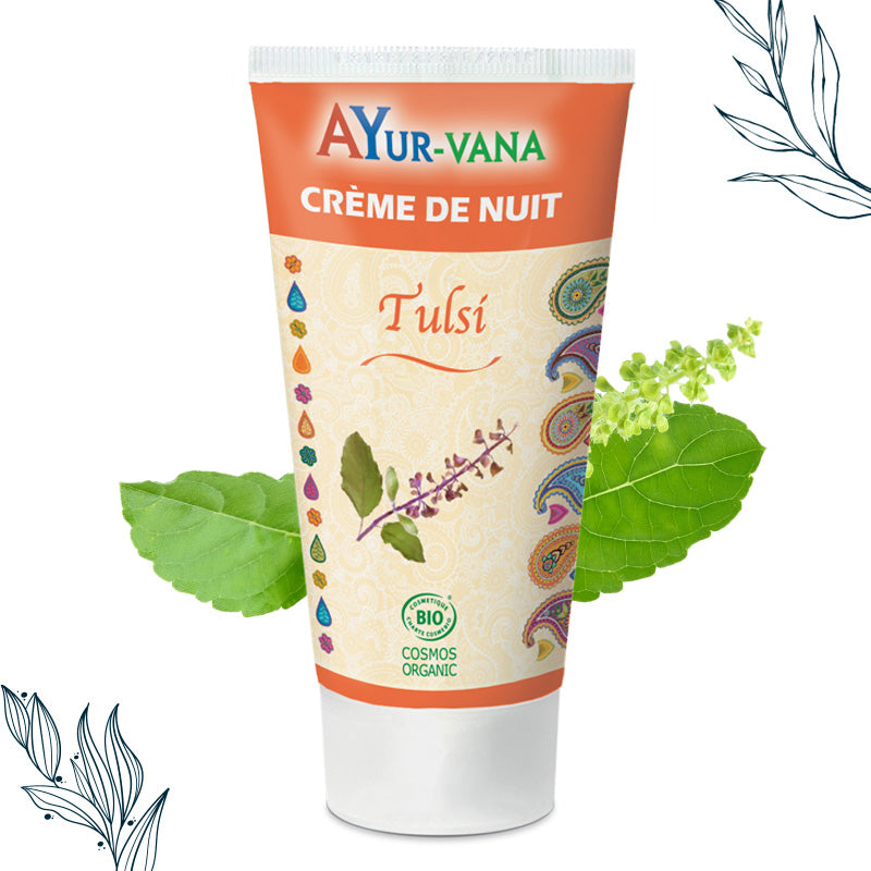 Crème de nuit au Tulsi certifiée bio d'Ayurvana
