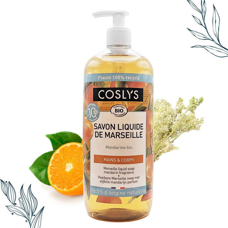 Savon liquide Bio de Marseille Mandarine 1L de Coslys