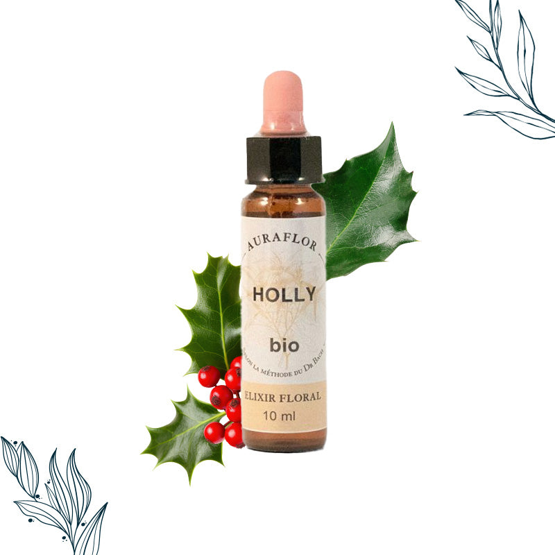 Compte-gouttes de 10ml de fleurs de bach bio de Houx de la marque Dioter