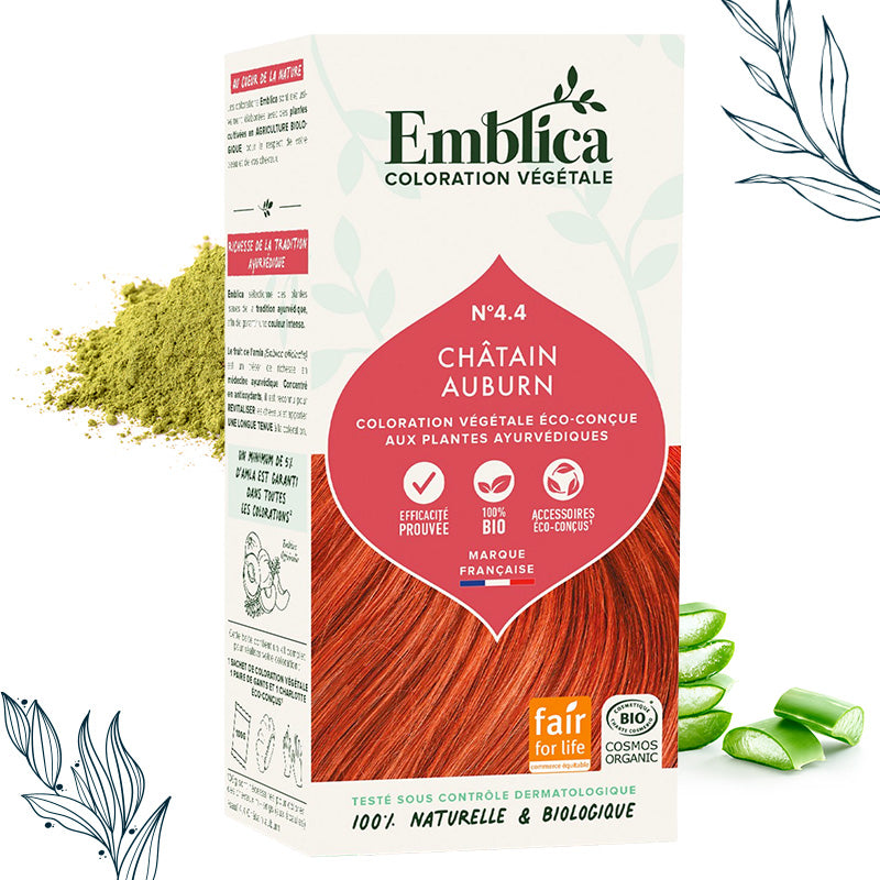 Coloration végétale Châtain auburn certifiée bio – Emblica