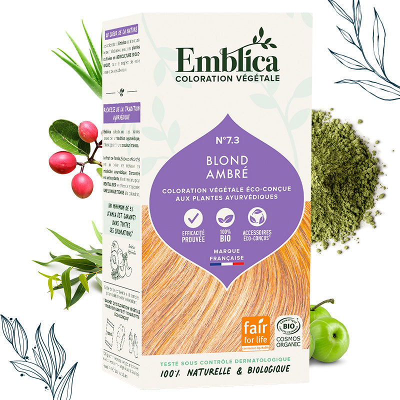 Coloration végétale Blond ambré certifiée Bio – Emblica