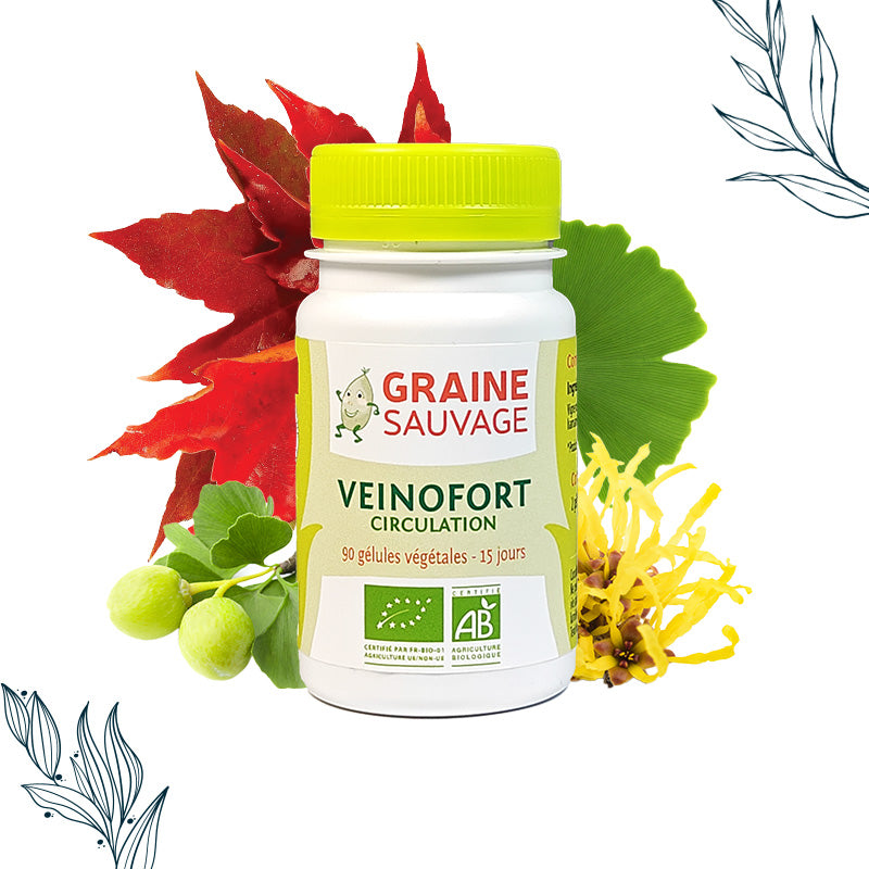 Pilulier de 90 gélules de Veinofort bio de la marque Graine Sauvage