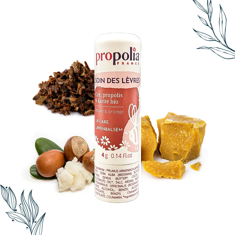 Baume à lèvres cire, karité bio et propolis - Propolia